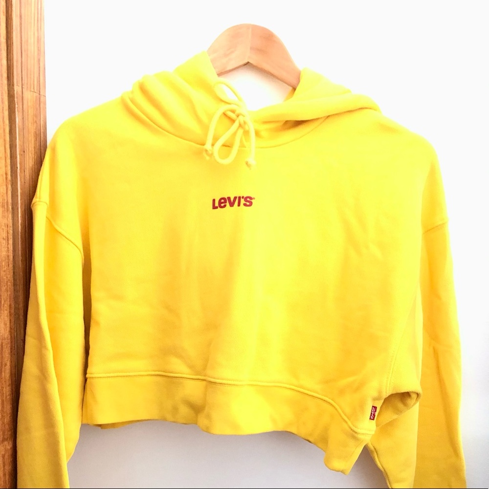 LEVIS Mustard Cropped Hoodie (size S)